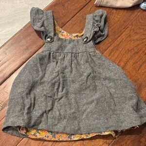 Zara dress Gray Baby Dress with Floral Lining